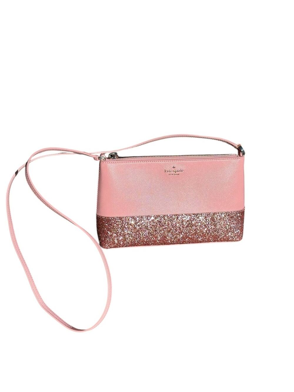 Kate Spade New York Flash Leather Crossbody Pink Glitter NWOT